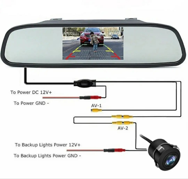 آینه مانیتور دار دوربین دنده عقب گلد مدل EF-430